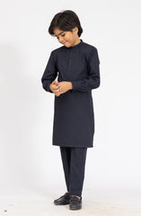 NAVY BLENDED KURTA PYJAMA