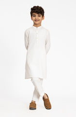 OFF-WHITE BLENDED KURTA PYJAMA