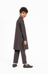 DARK-GREY BLENDED KURTA PYJAMA