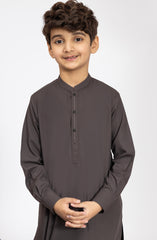 DARK-GREY BLENDED KURTA PYJAMA