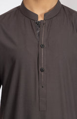 DARK-GREY BLENDED KURTA PYJAMA