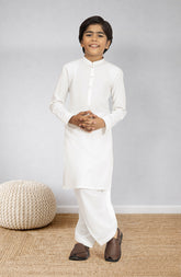 OFF-WHITE BLENDED KAMEEZ SHALWAR