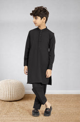 BLACK BLENDED KURTA PYJAMA