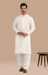OFF WHITE BLENDED KAMEEZ SHALWAR