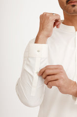 OFF WHITE BLENDED KAMEEZ SHALWAR