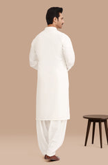 OFF WHITE BLENDED KAMEEZ SHALWAR