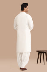 OFF WHITE BLENDED KAMEEZ SHALWAR
