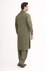 FOREST-GREEN 100% COTTON KAMEEZ SHALWAR