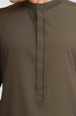 OLIVE-GREEN BLENDED KAMEEZ SHALWAR