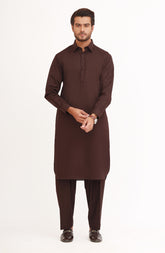 CHOCOLATE BROWN 100% COTTON KAMEEZ SHALWAR