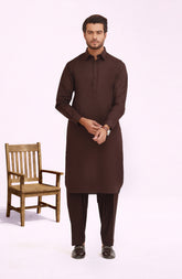 CHOCOLATE BROWN 100% COTTON KAMEEZ SHALWAR