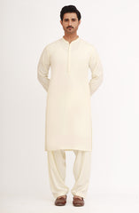 CREAM BLENDED EMBROIDERED KAMEEZ SHALWAR