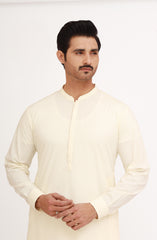 CREAM BLENDED EMBROIDERED KAMEEZ SHALWAR