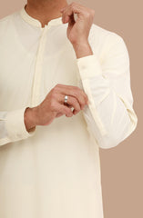 CREAM BLENDED EMBROIDERED KAMEEZ SHALWAR