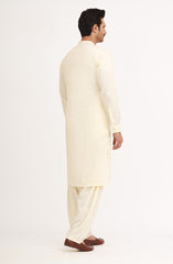 CREAM BLENDED EMBROIDERED KAMEEZ SHALWAR