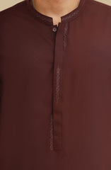 MAROON BLENDED EMBROIDERED KAMEEZ SHALWAR