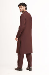 MAROON BLENDED EMBROIDERED KAMEEZ SHALWAR