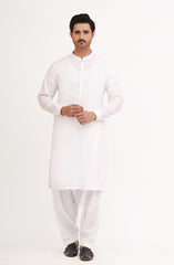 WHITE 100% COTTON KAMEEZ SHALWAR