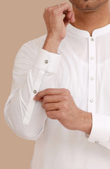 WHITE 100% COTTON KAMEEZ SHALWAR