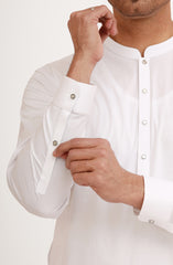 WHITE 100% COTTON KAMEEZ SHALWAR