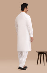 WHITE 100% COTTON KAMEEZ SHALWAR