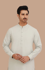 SMOKE-GREY BLENDED KAMEEZ SHALWAR