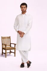 WHITE 100% COTTON KAMEEZ SHALWAR