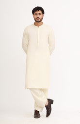 OFF-WHITE BLENDED KAMEEZ SHALWAR