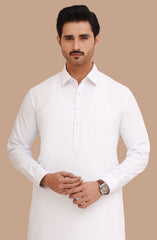 WHITE BLENDED KAMEEZ SHALWAR