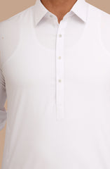WHITE BLENDED KAMEEZ SHALWAR