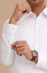 WHITE BLENDED KAMEEZ SHALWAR
