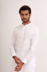 WHITE 100% COTTON KAMEEZ SHALWAR