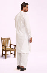 WHITE 100% COTTON KAMEEZ SHALWAR