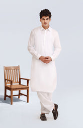 WHITE 100% COTTON KAMEEZ SHALWAR