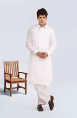 WHITE 100% COTTON KAMEEZ SHALWAR