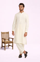 CREAM BLENDED KAMEEZ SHALWAR