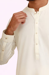CREAM BLENDED KAMEEZ SHALWAR