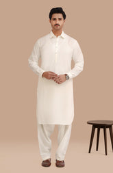 CREAM 100% COTTON KAMEEZ SHALWAR