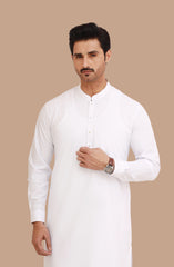 WHITE BLENDED KAMEEZ SHALWAR