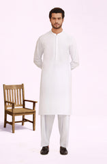 WHITE BLENDED KAMEEZ SHALWAR