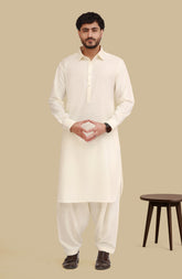 CREAM BLENDED KAMEEZ SHALWAR