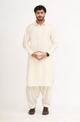CREAM BLENDED KAMEEZ SHALWAR
