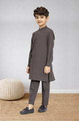DARK-GREY BLENDED KURTA PYJAMA