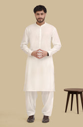 OFF WHITE BLENDED KAMEEZ SHALWAR