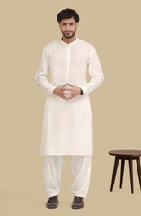 OFF WHITE BLENDED KAMEEZ SHALWAR