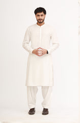 OFF WHITE BLENDED KAMEEZ SHALWAR