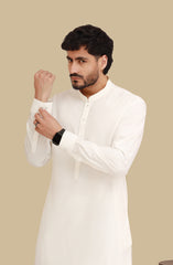 OFF WHITE BLENDED KAMEEZ SHALWAR