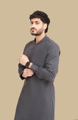 BLUEISH-GREY BLENDED EMBROIDERED KAMEEZ SHALWAR