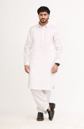 WHITE 100% COTTON KAMEEZ SHALWAR