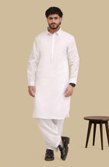 WHITE 100% COTTON KAMEEZ SHALWAR